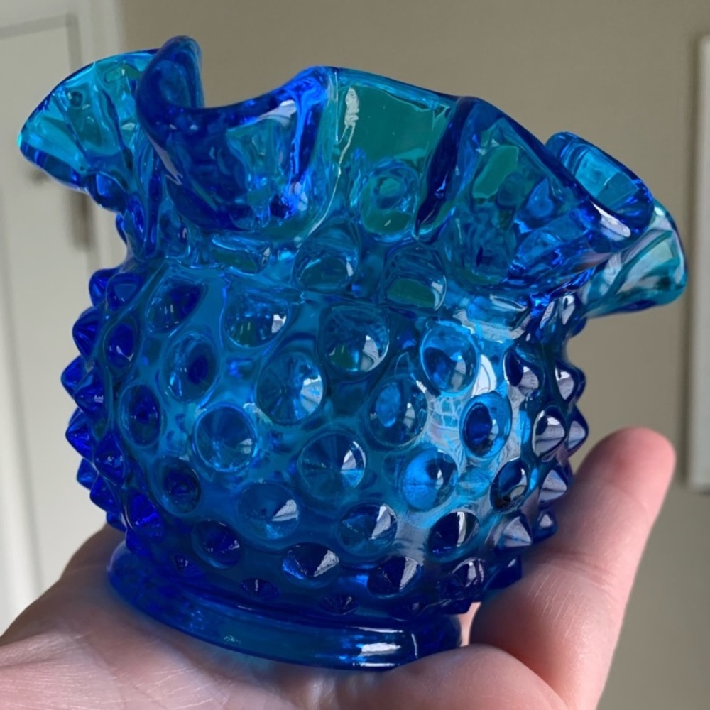 Vintage Fenton Hobnail Cobalt Vase
